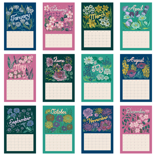 2026 Birth Flower Illustrated Wall Calendar