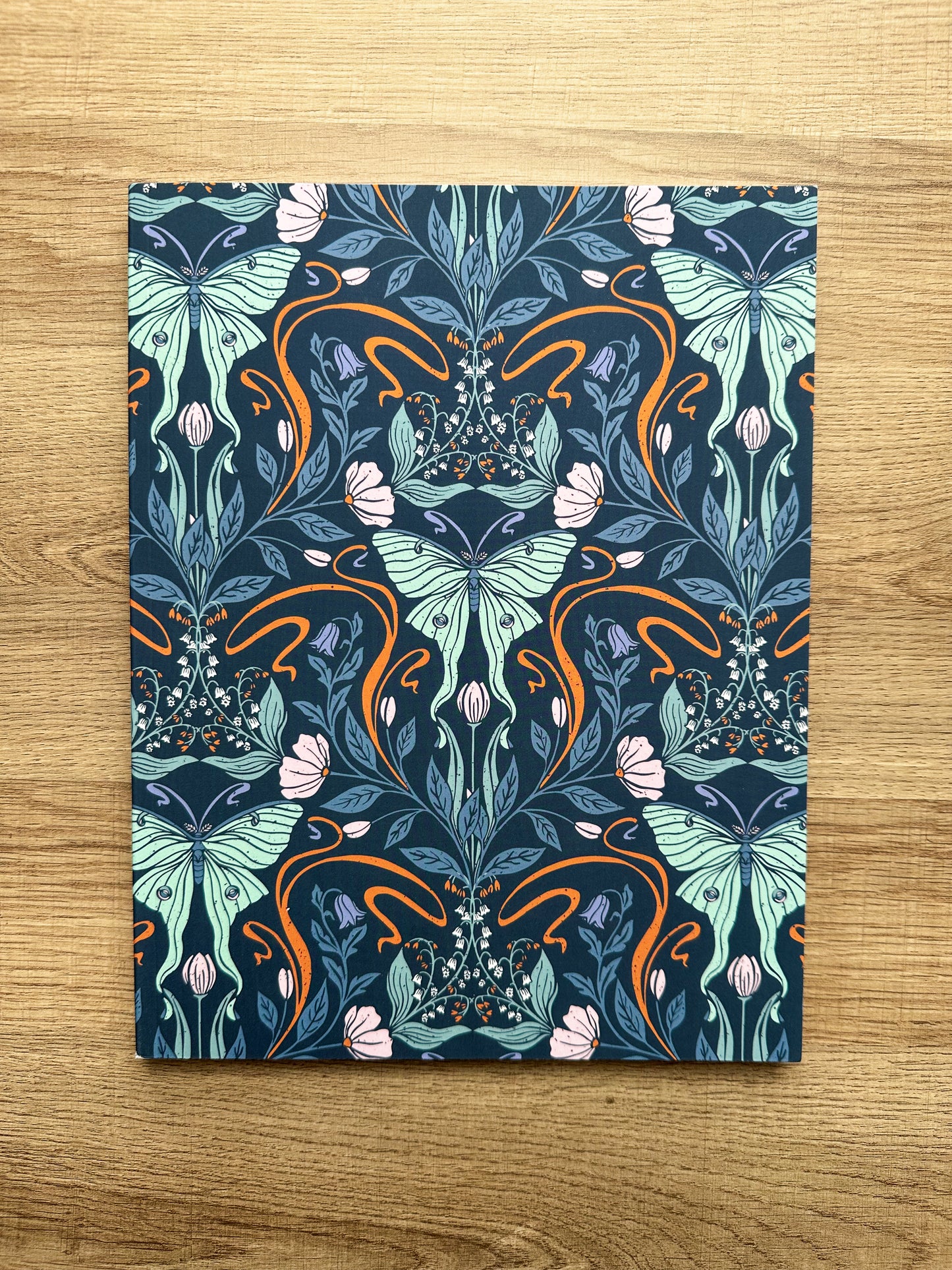 Art Nouveau Luna Moth Blank 8.5"x11" Sketchbook