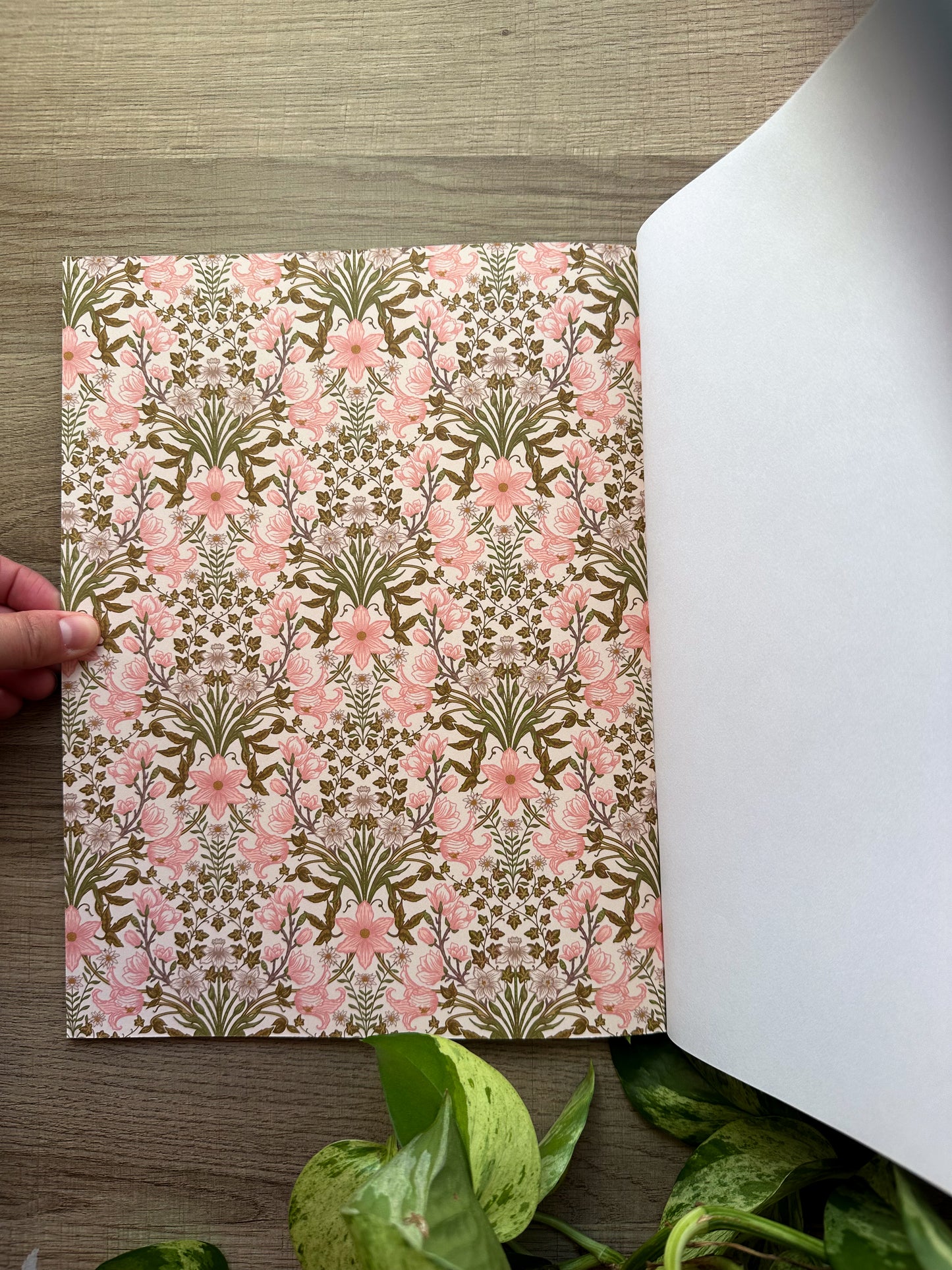Floriography - William Morris Inspired Blank 8.5"x11" Sketchbook