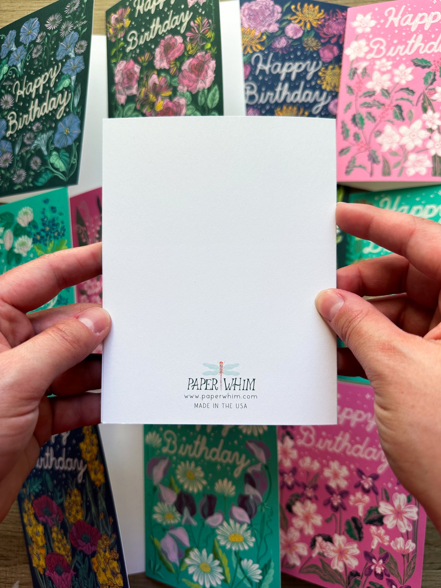 Set of 12 Birth Flower Birthday Greeting Cards - Each Month Included