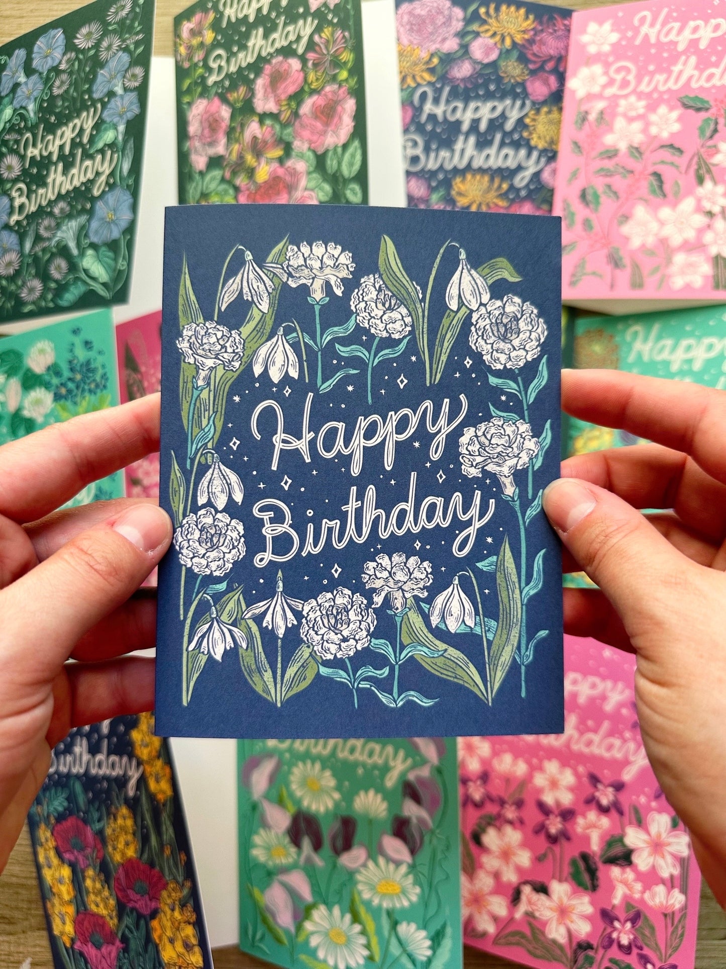 January Birth Flower Birthday Greeting Card