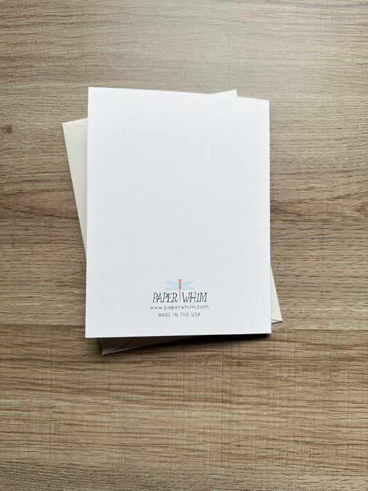 Mother’s Day Cottagecore Greeting Card – Pink and Gold Butterfly & Bird Illustrated Card – Blank Inside – A2 Size (Copy)