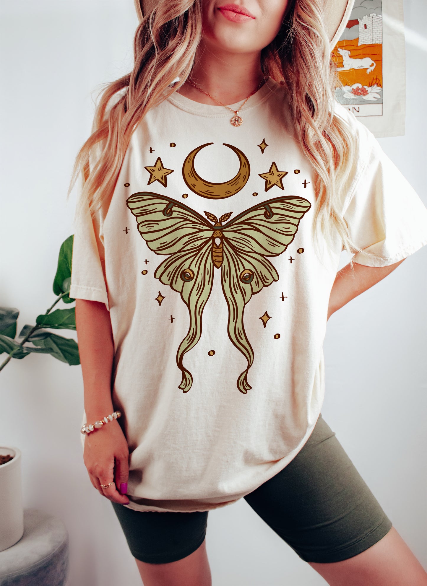 Luna Moth Shirt Celestial Tee Shirt Moon and Stars Shirt Mystical Clothing Luna Moth Whimsigoth Clothing Witchy Clothing Bug Shirt