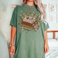 Floral Book Stack Unisex T-shirt - Muted Boho Color Palette, Classical Literature lovers Gift