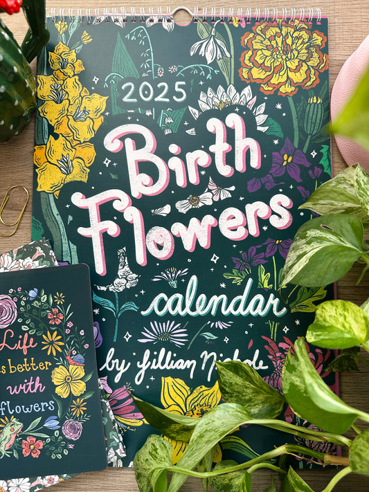 2025 Birth Flower Illustrated Wall Calendar