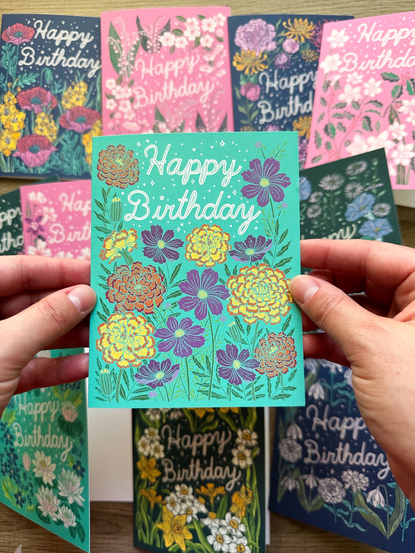 October Birth Flower Birthday Greeting Card