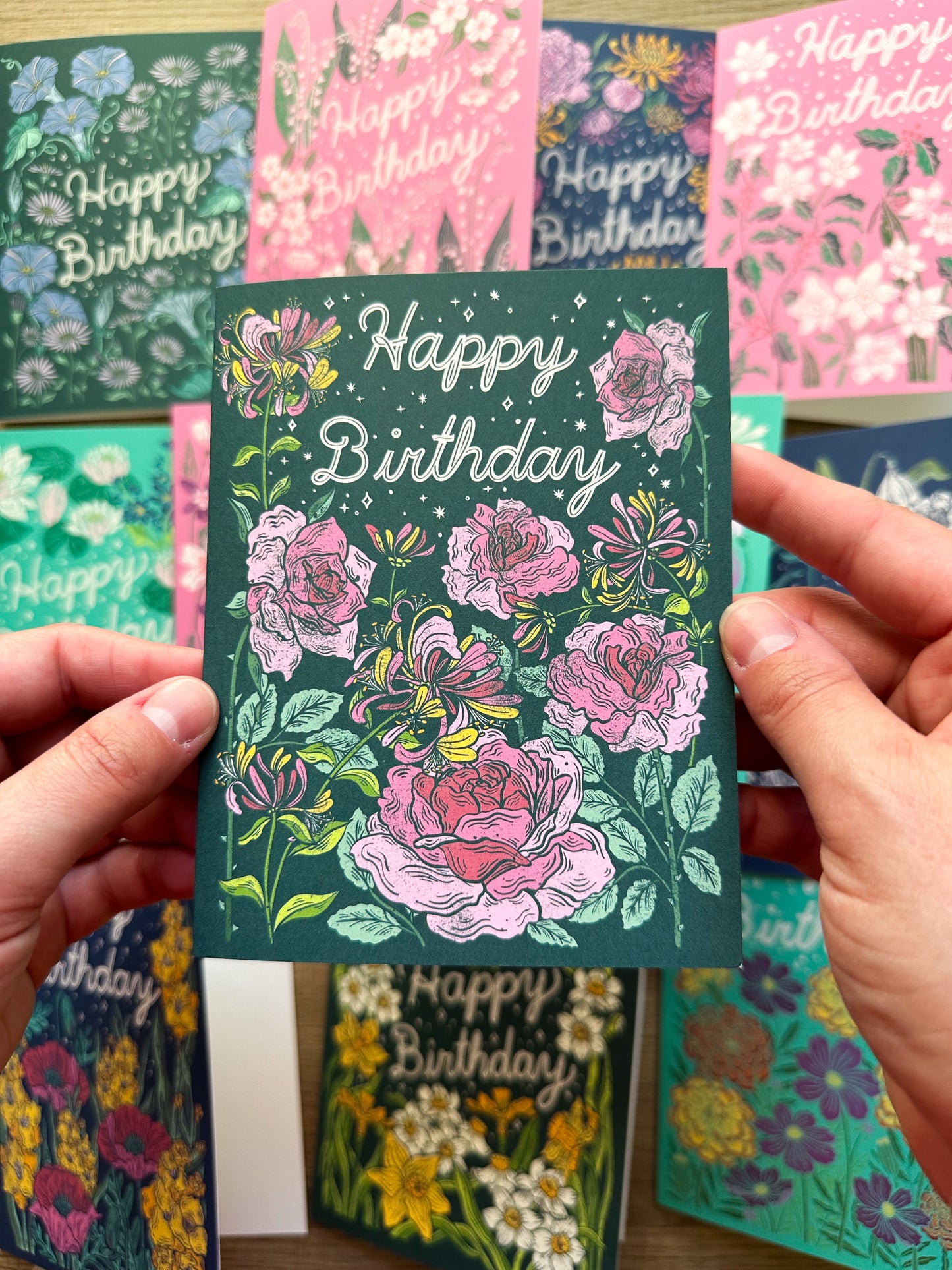 June Birth Flower Birthday Greeting Card