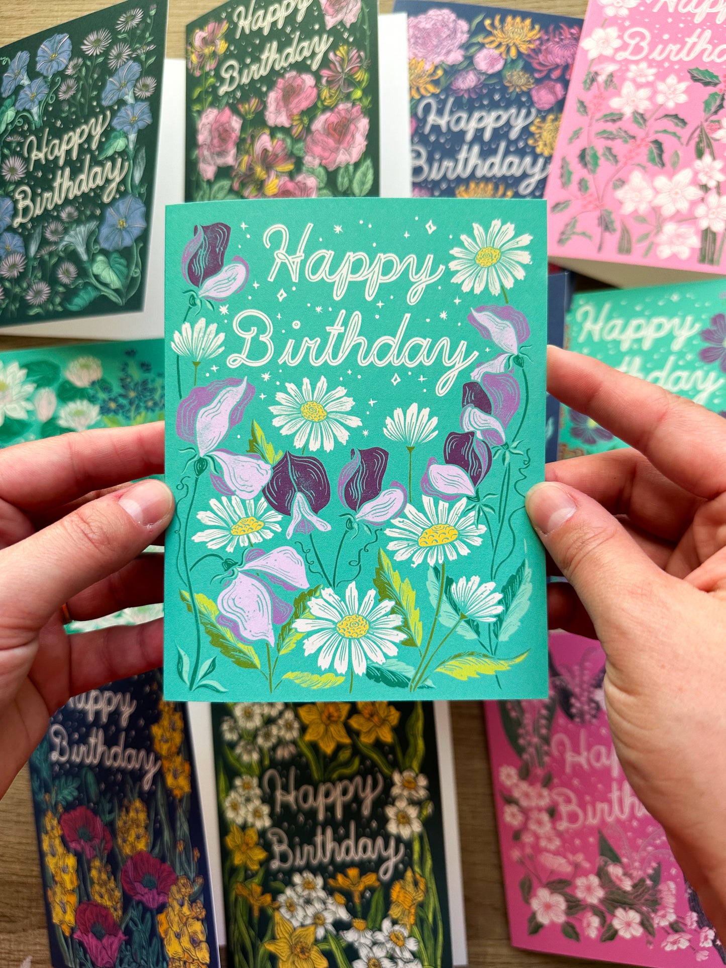 April Birth Flower Birthday Greeting Card