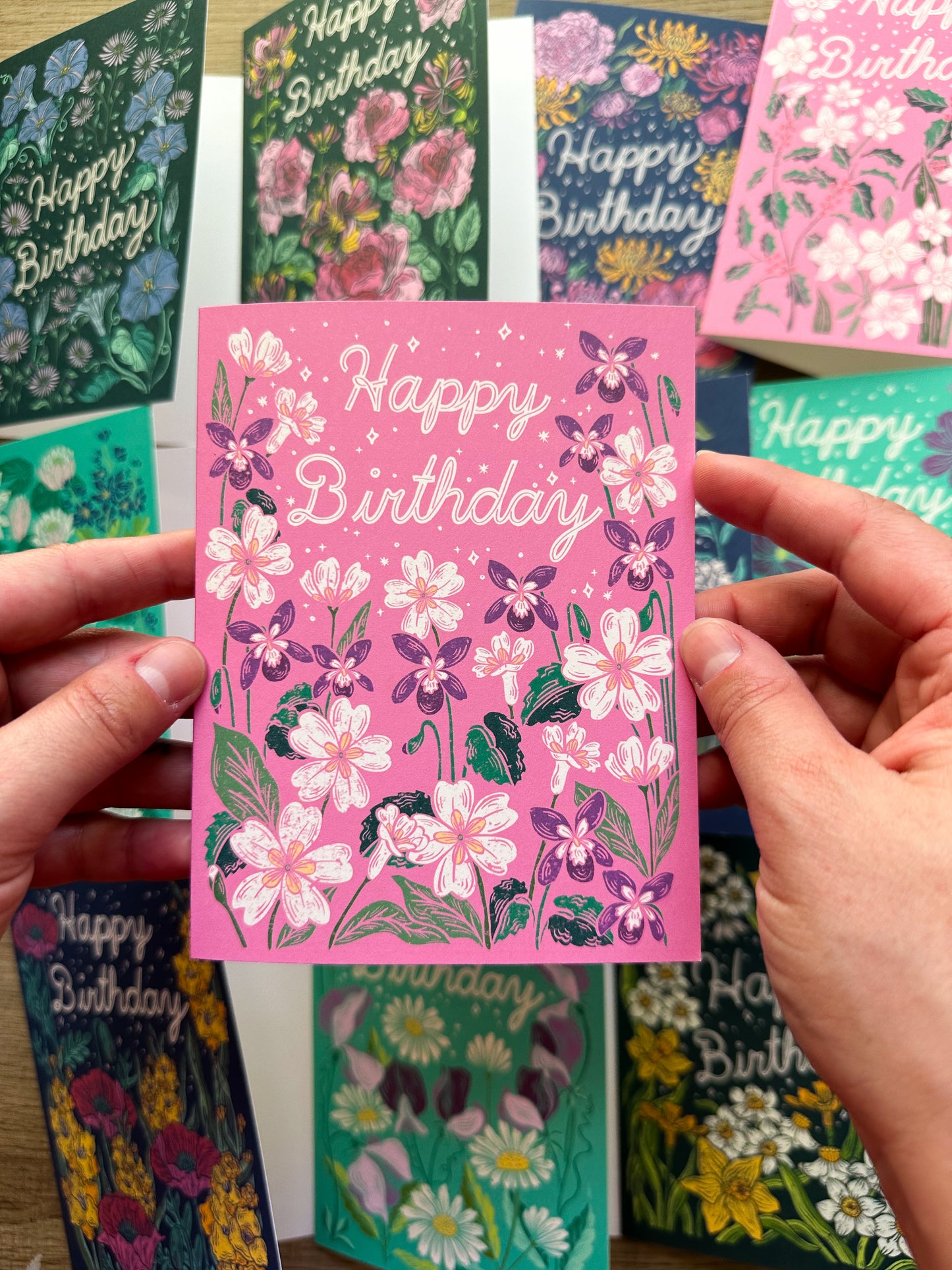 February Birth Flower Birthday Greeting Card