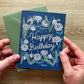 6 Birth Flower Birthday Greeting Cards Set # 1 - January - June Included