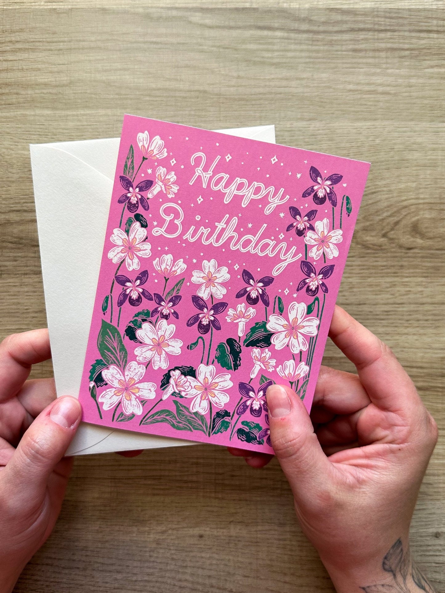 Set of 12 Birth Flower Birthday Greeting Cards - Each Month Included