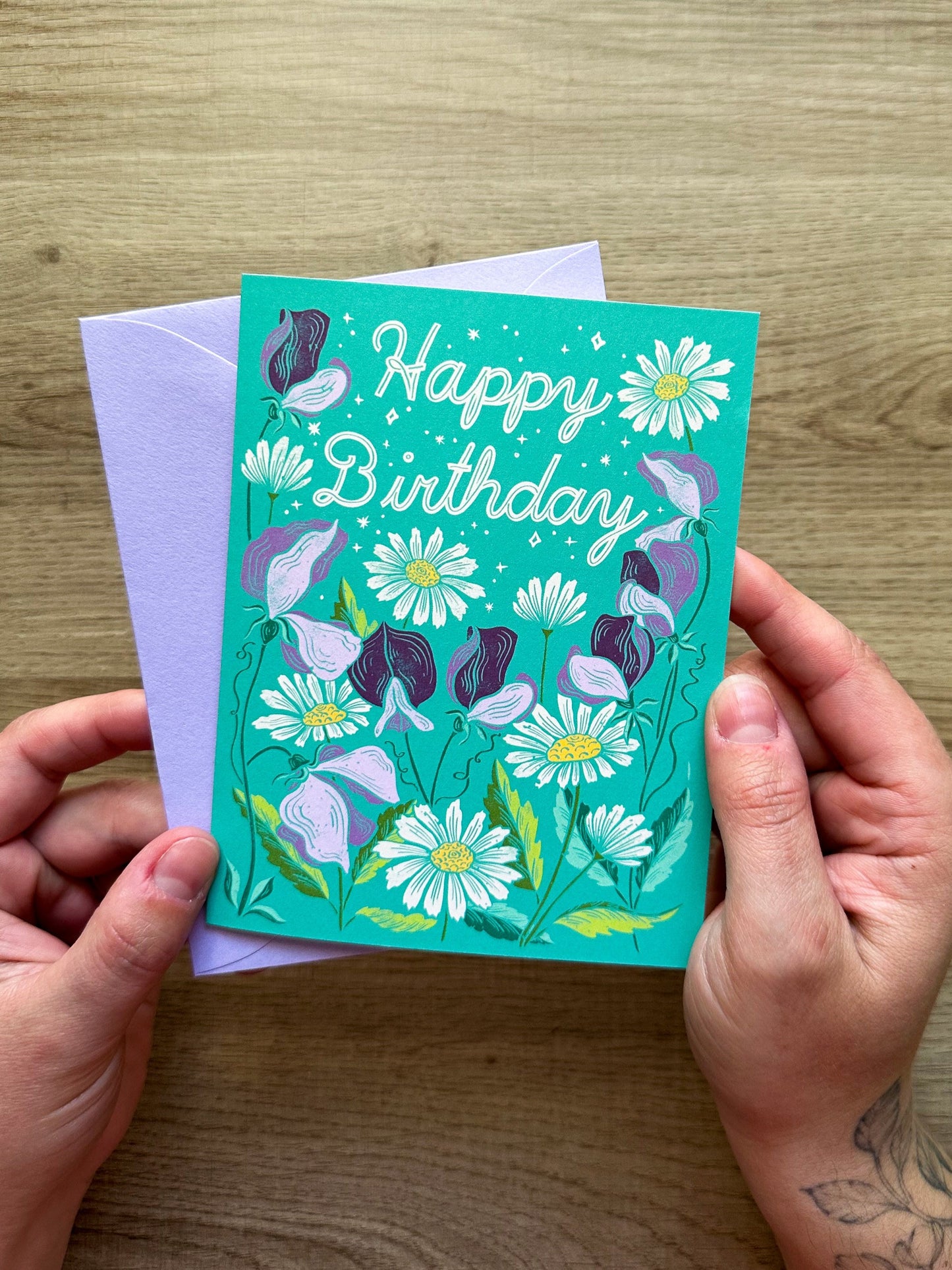 6 Birth Flower Birthday Greeting Cards Set # 1 - January - June Included