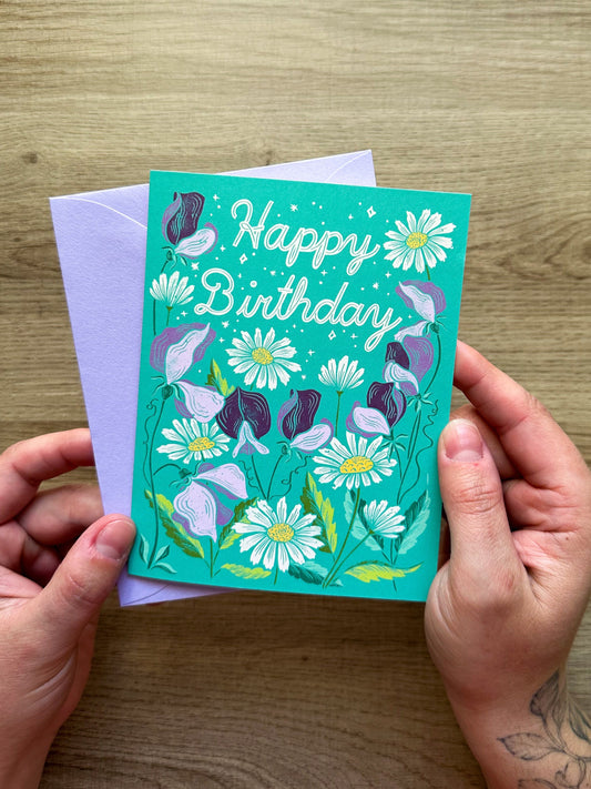 April Birth Flower Birthday Greeting Card