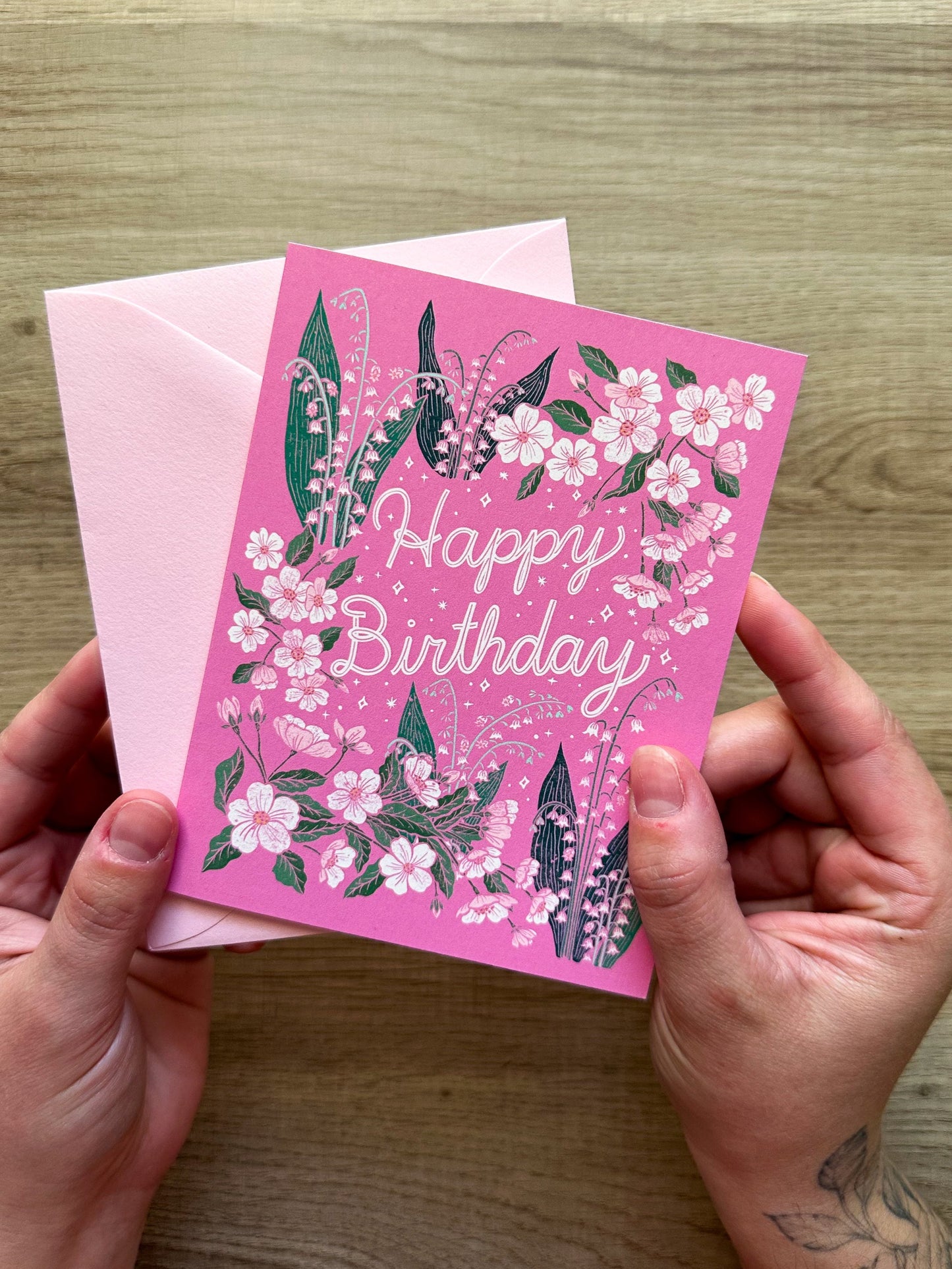 6 Birth Flower Birthday Greeting Cards Set # 1 - January - June Included