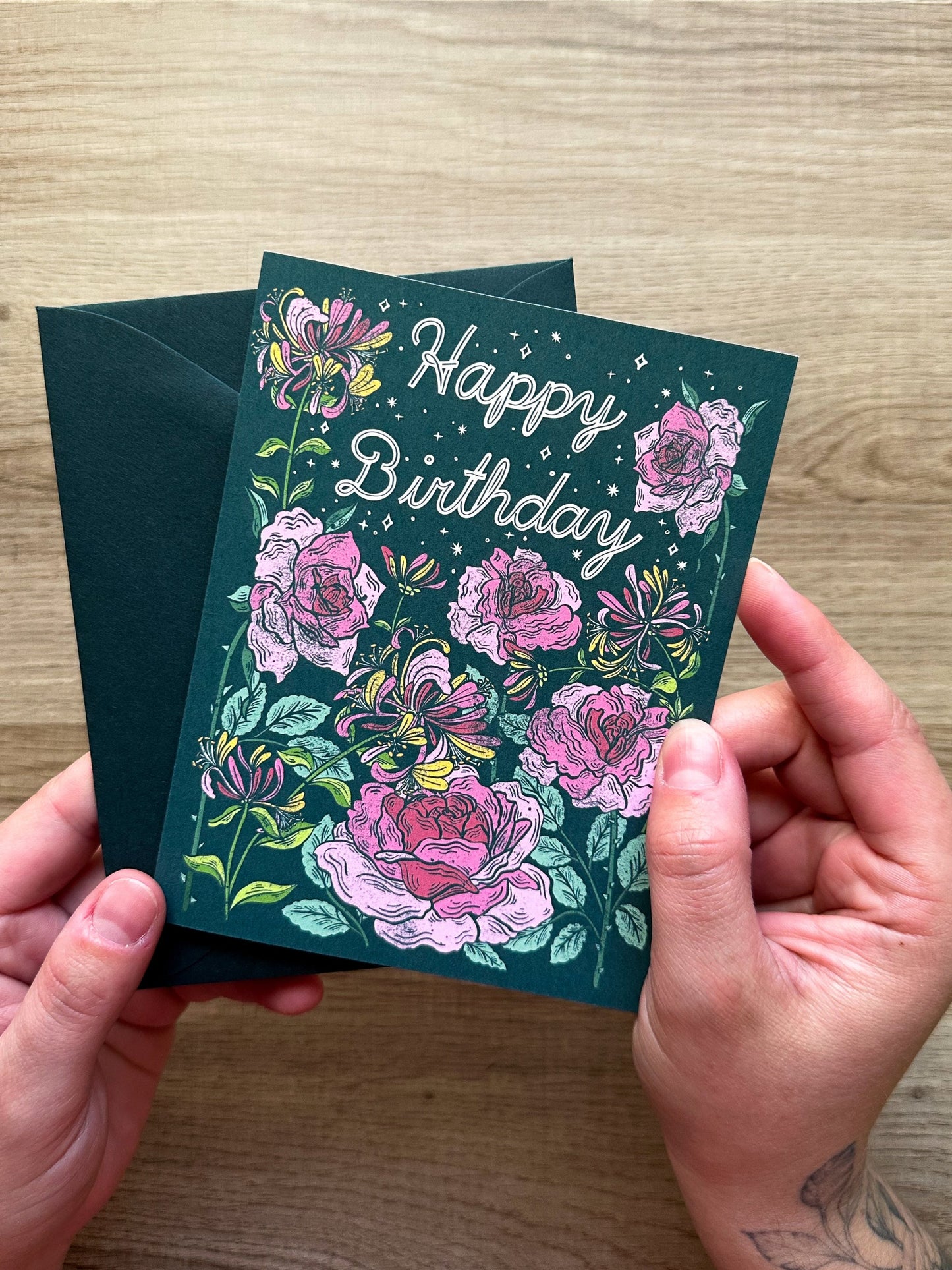 6 Birth Flower Birthday Greeting Cards Set # 1 - January - June Included