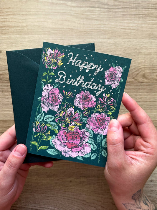 June Birth Flower Birthday Greeting Card