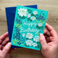 6 Birth Flower Birthday Greeting Cards Set # 2 - July - December Included