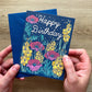 6 Birth Flower Birthday Greeting Cards Set # 2 - July - December Included