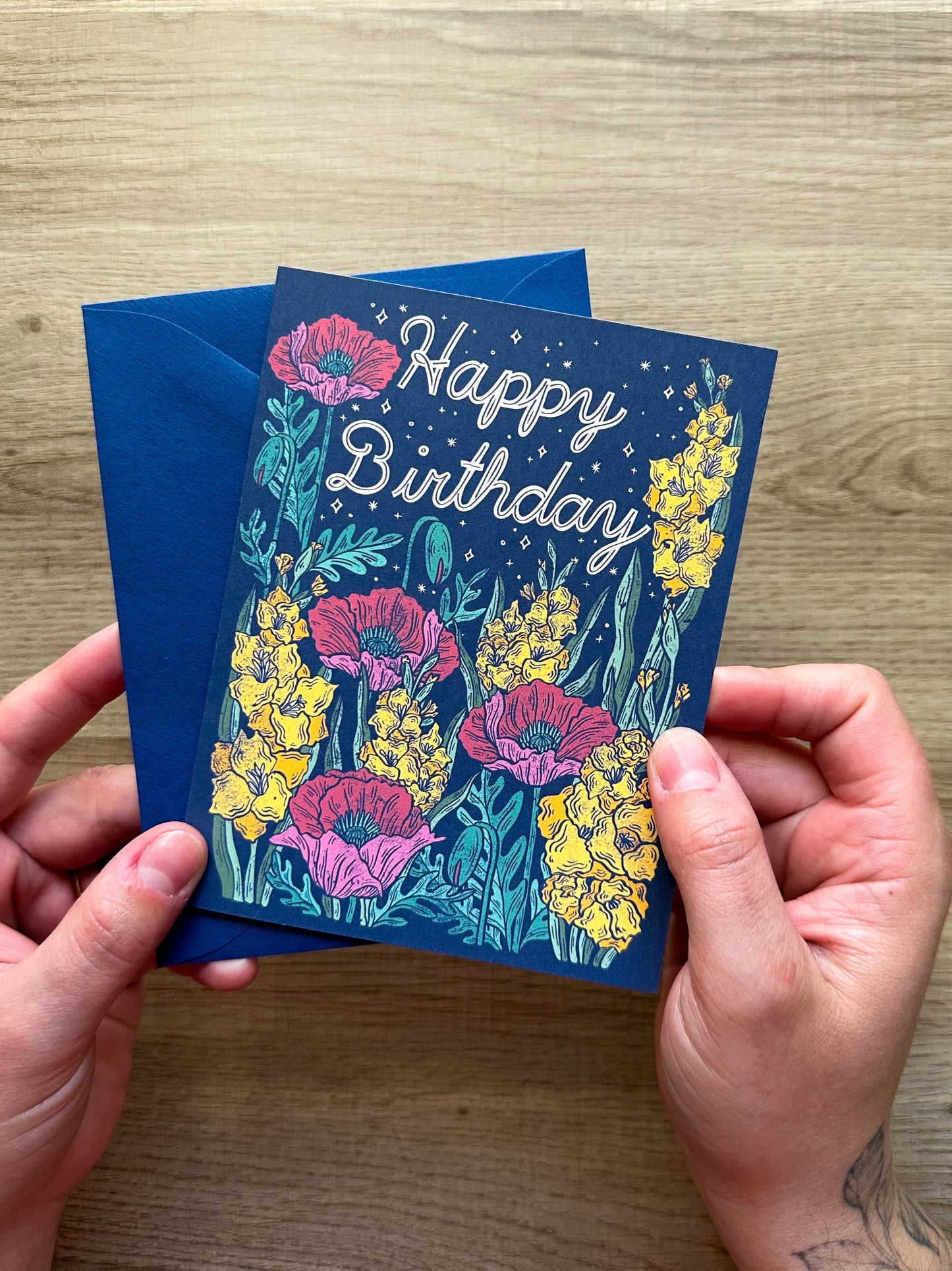 August Birth Flower Birthday Greeting Card