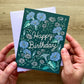 6 Birth Flower Birthday Greeting Cards Set # 2 - July - December Included