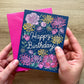 6 Birth Flower Birthday Greeting Cards Set # 2 - July - December Included