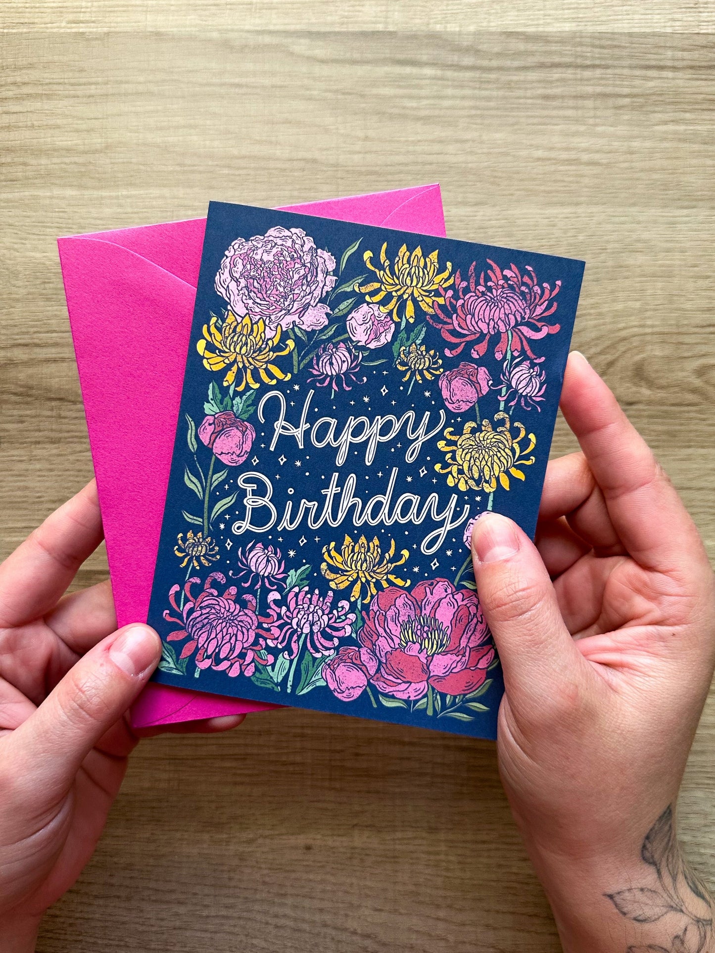 Set of 12 Birth Flower Birthday Greeting Cards - Each Month Included