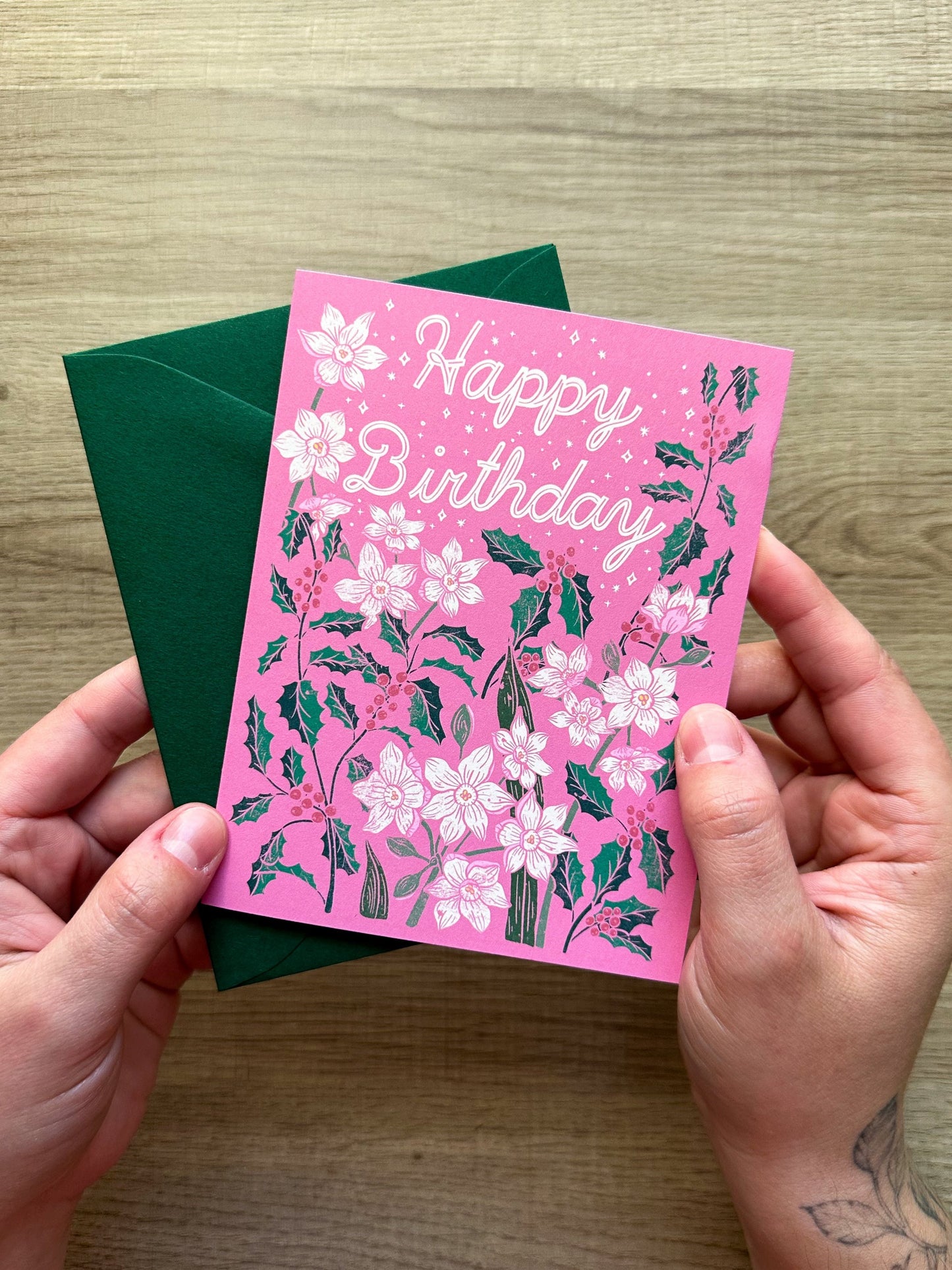 Set of 12 Birth Flower Birthday Greeting Cards - Each Month Included